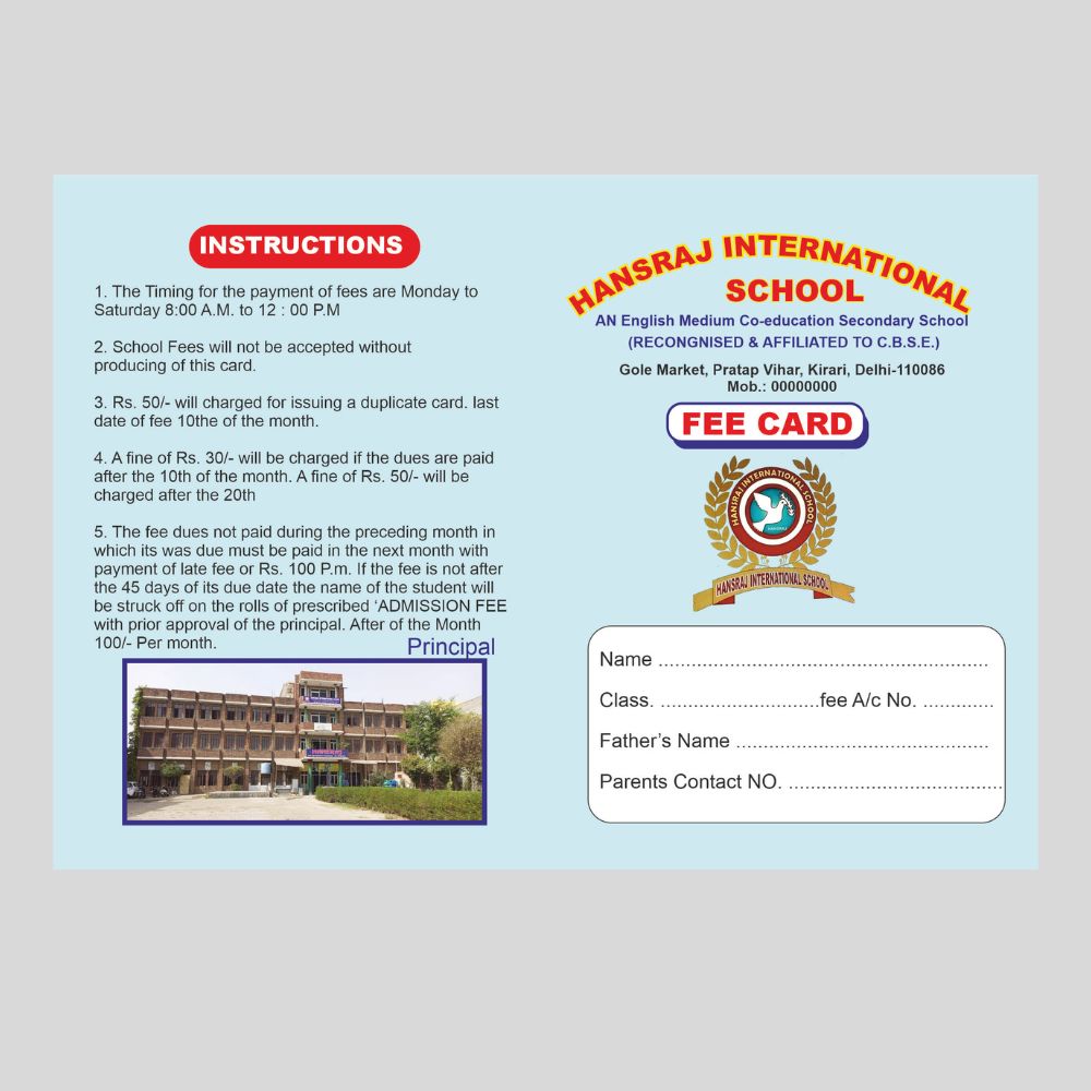 School Fee Card Printing – A5 & A6 - Image 3